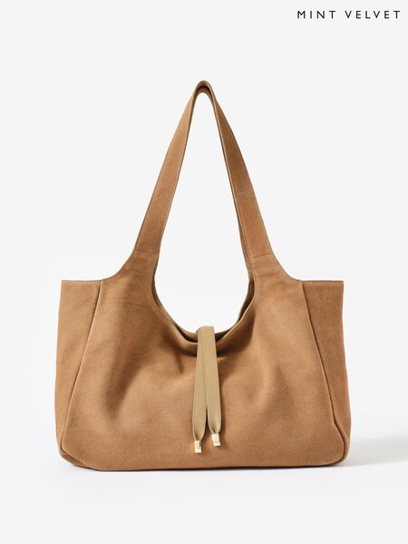 Mint Velvet Natural Suede Shoulder Bag (Y21478) | £150