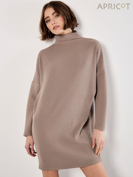Apricot Grey Thick Rib Cocoon Dress (Y21505) | £40
