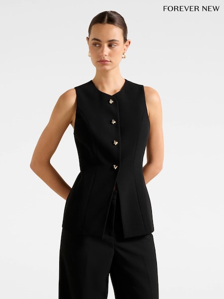 Forever New Black Hendrix Long Waistcoat (Y21671) | £60