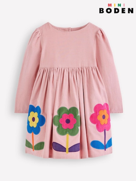 Boden Pink Corduroy Appliqué Dress (Y21708) | £42 - £48