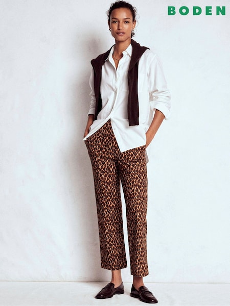 Boden Brown Smart 7/8 Trousers (Y21799) | £99
