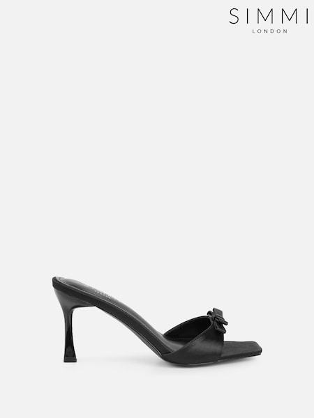 Simmi London Black Polen Bow Detail Mules (Y22206) | £35
