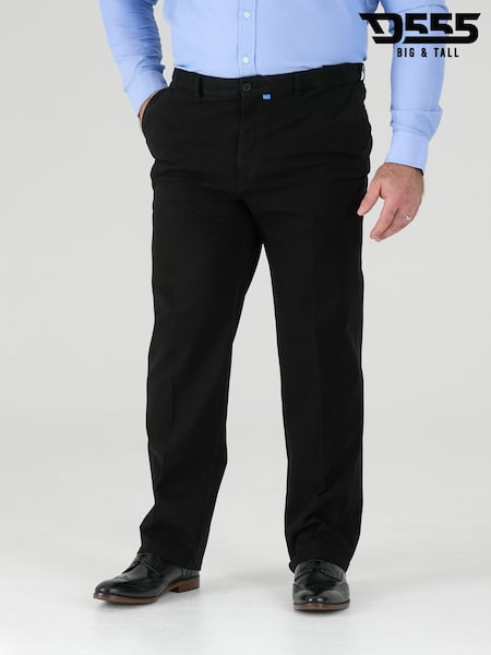 D555 Black BRUNO Stretch Chino Joggers With Xtenda Waist (Y22454) | £55