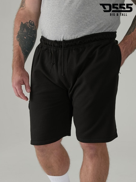 D555 Black JOHN Lightweight Fleece Cotton Cargo Shorts  With Zipper Pockets (Y22469) | £20