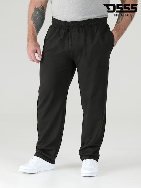 D555 Black RORY Lightweight Fleece Jogging Bottom With Open Hem And Zipper Pockets (Y22470) | £33