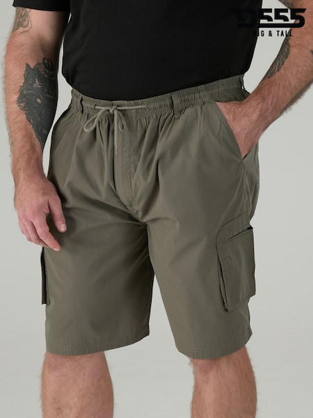 D555 Green NICK Cargo Shorts With Shaped Leg Pockets (Y22483) | £30