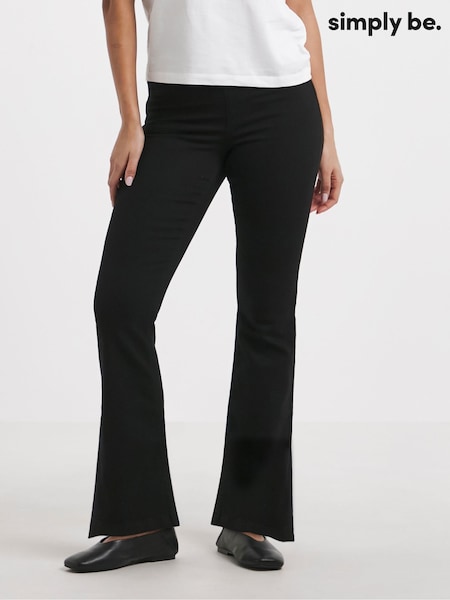 Simply Be Black Flared Pull On Jeggings (Y22629) | £25
