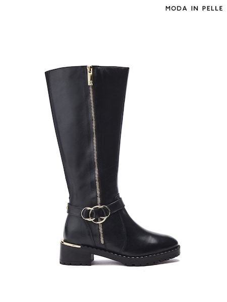 Moda in Pelle Sherie Long Boots With Snaffle Trim And Heel Clip (Y22679) | £189