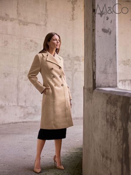 M&Co Natural Mid Length Coat (Y22747) | £74