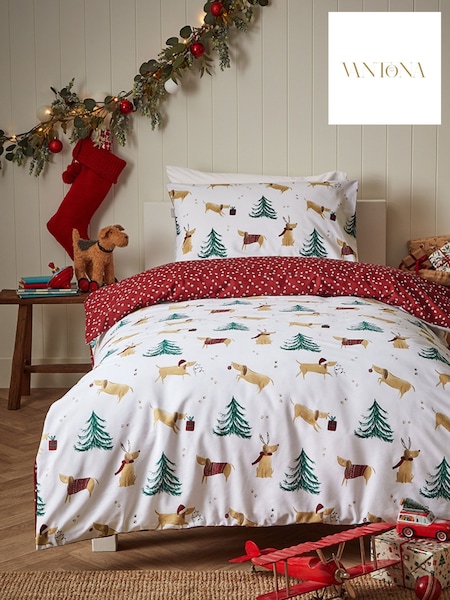 Vantona Multi Christmas Dogs Quilt Cover Set (Y22757) | £20 - £26