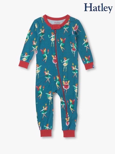 Hatley Naqvy Blue Christmas Faeries Bamboo Sleepsuit (Y22954) | £27