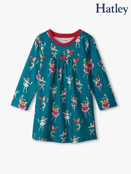 Hatley Navy Blue Christmas Faeries Long Sleeve Nightdress (Y22956) | £22