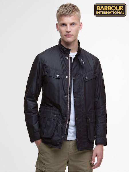 Barbour® International Black Tourer Duke Wax Rustic Jacket (Y23098) | £269