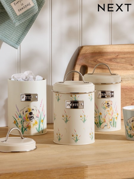 Set of 3 Yellow Ralphie The Retriever Storage Tins (Y23236) | £26