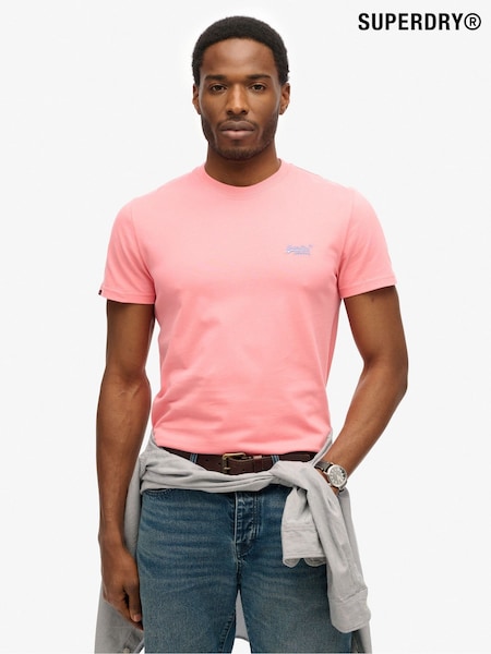 Superdry Pink Cotton Essential Logo T-Shirt (Y23287) | £20