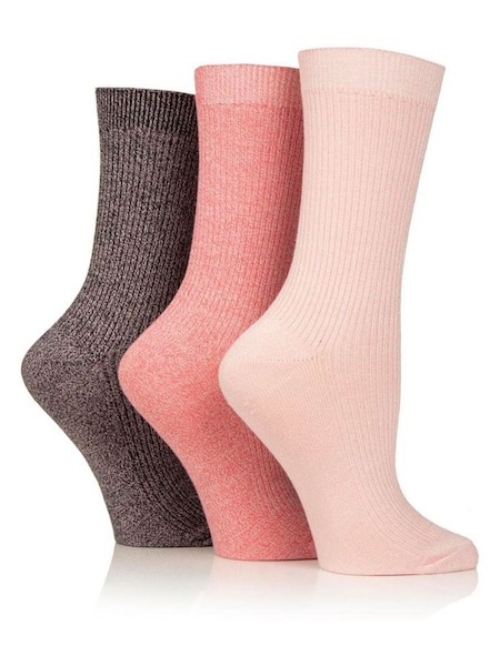 Glenmuir Pink Fine Knit Leisure Socks 3 pack (Y23443) | £12