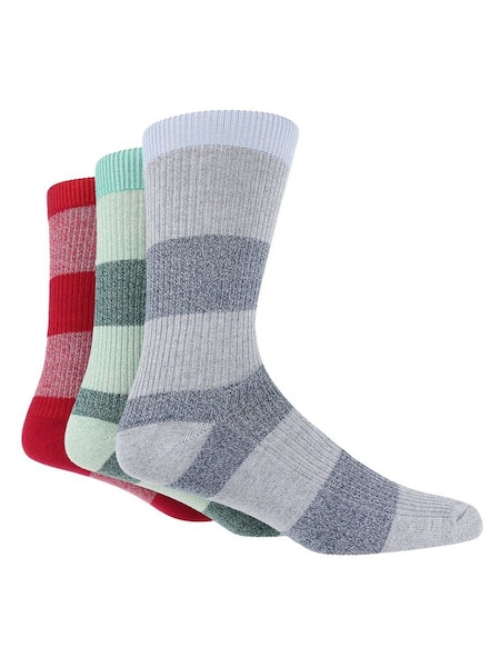Glenmuir Blue Multi Stripe Leisure Socks 3 pack (Y23445) | £12