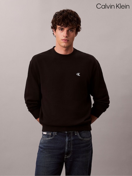 Calvin Klein Black Relaxed Monogram Sweatshirt (Y23617) | £75