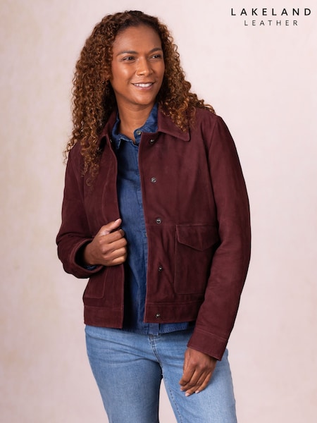 Lakeland Leather Red Southey Suede Jacket (Y23654) | £249