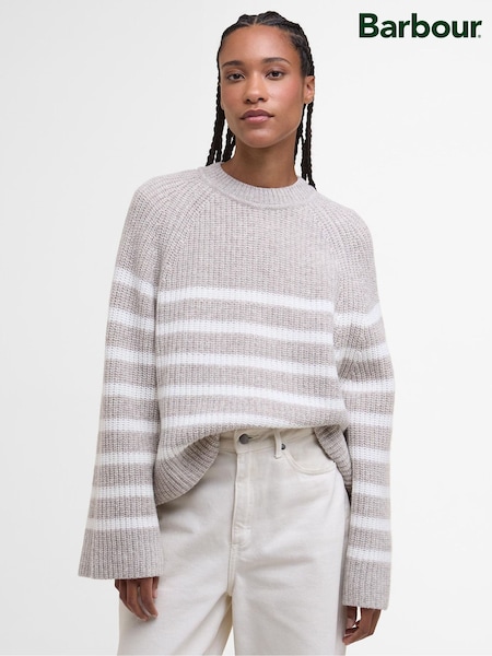 Barbour® Natural Irene Knit Oat Jumper (Y23678) | £109