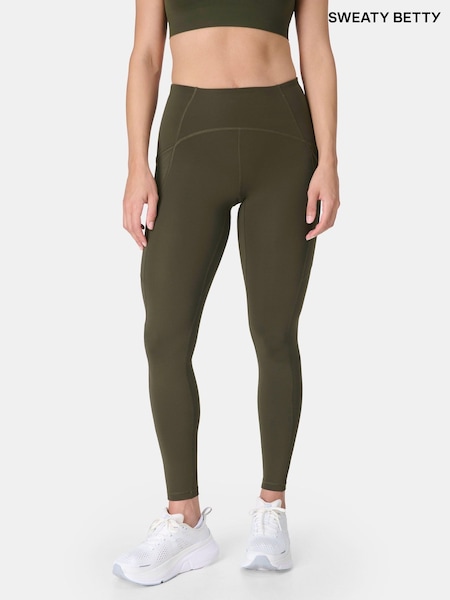Sweaty Betty Green Full Length Winter Power Leggings (Y23744) | £95