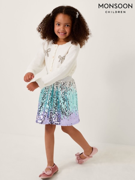 Monsoon Blue Mermaid Sequin Ombré Skirt (Y23792) | £28 - £32