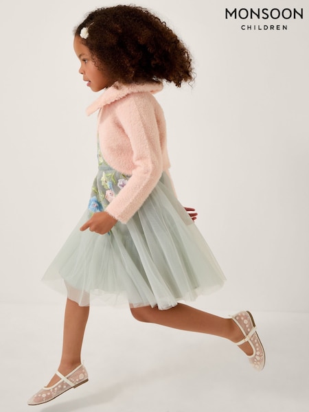 Monsoon Pink Detachable Collar Fuzzy Cardigan (Y23802) | £28 - £32