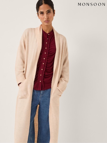 Monsoon Brown Sacha Longline Cardigan (Y23883) | £85