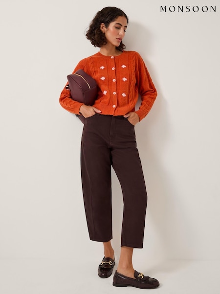 Monsoon Brown Leah Barrel Jeans (Y23897) | £69