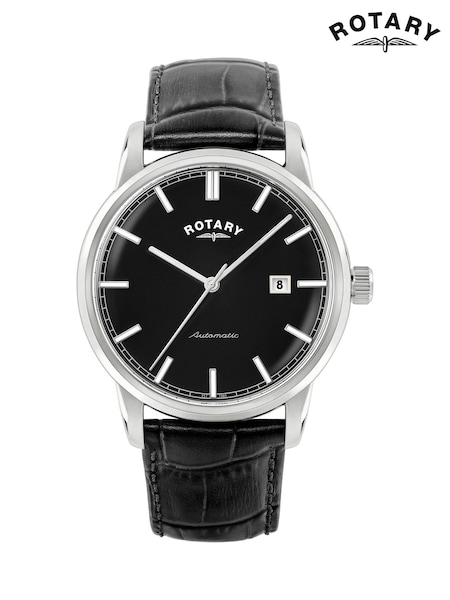 Rotary Heritage Automatic Gold Plated Brown Strap Watch (Y23942) | £199