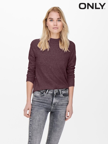ONLY Burgundy Knitted Long Sleeve Jumper (Y23964) | £22
