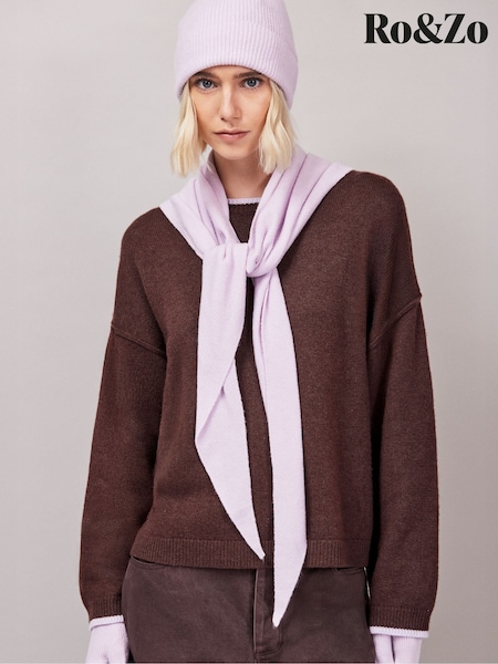 Ro&Zo Purple Triangle Knit Scarf (Y23980) | £39