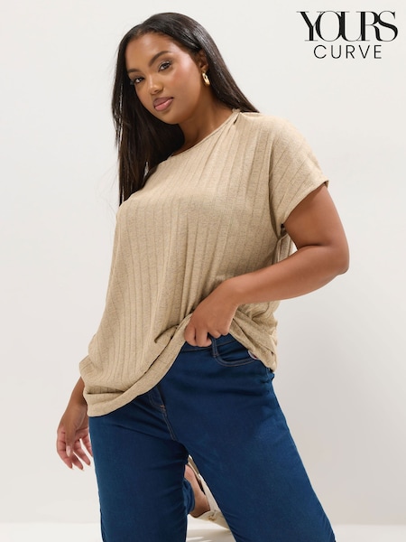 Yours Curve Natural Drop Shoulder Swing Top (Y24023) | £22