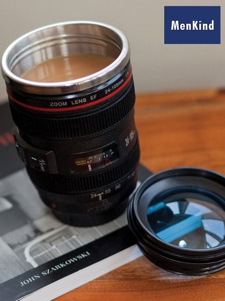 MenKind Black Winning Novelty Lidded Camera Lens Mug (Y24068) | £12