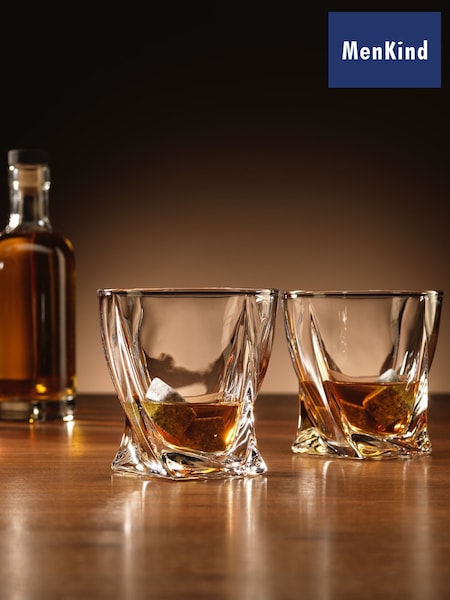 MenKind Set of 2 Clear Connoisseur Creations Twisted Glassses Ice Stones (Y24070) | £15