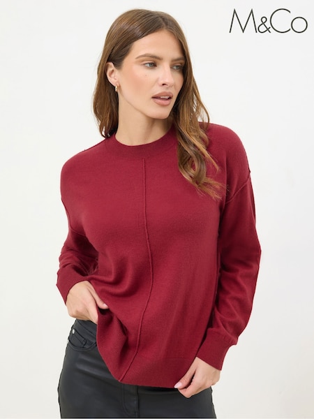 M&Co Brown Seam Detail Basic Jumper (Y24086) | £28