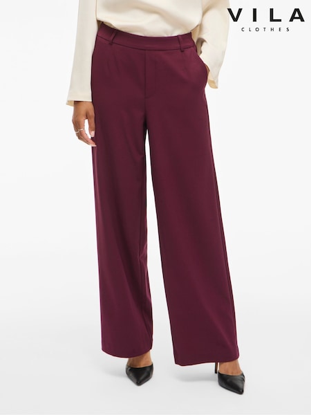 VILA Purple High Waisted Wide Leg Trousers (Y24311) | £45
