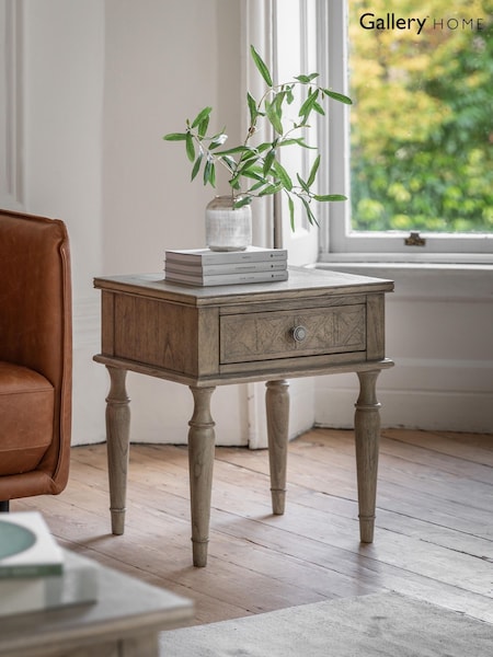 Gallery Home Natural Haven 1 Drawer Side Table (Y24422) | £290