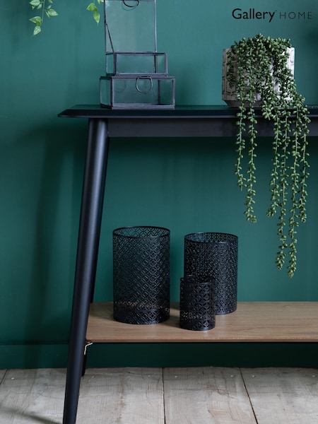 Gallery Home Black Uuda Console Table with Shelf (Y24441) | £240