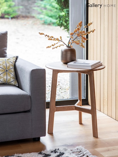 Gallery Home Light Wood Altitude Round Side Table (Y24458) | £215