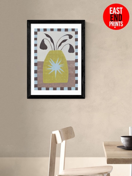 East End Prints Black Star Vase Wall Art Print by Jazmine Joye (Y24480) | £50 - £130