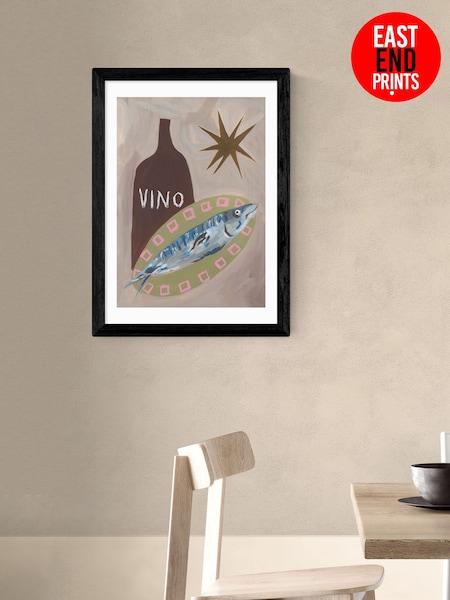 East End Prints Black Fish Supper Wall Art Print by Jazmine Joye (Y24486) | £50 - £130