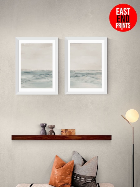 East End Prints Set of 2 White Still Sea Wall Art Prints by Dan Hobday (Y24491) | £90 - £245