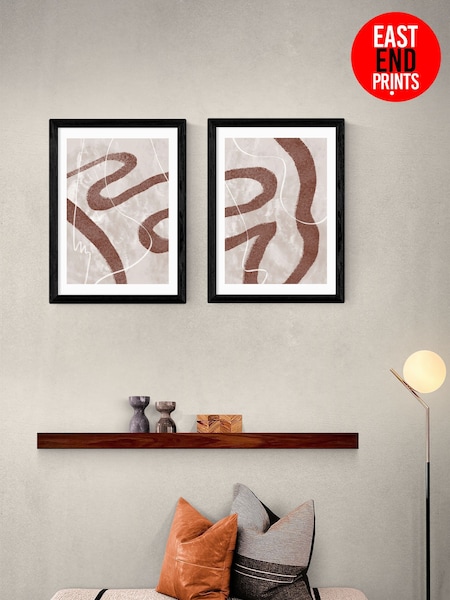 East End Prints Set of 2 Black Abstract Fuzz Wall Art Prints by 1x Gallery (Y24504) | £90 - £245