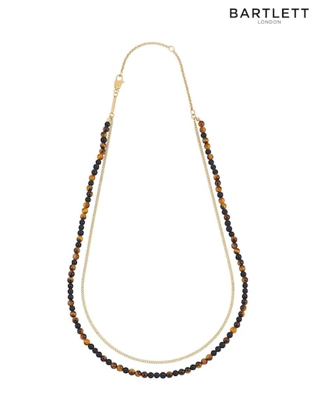 Bartlett Waterproof Mixed Tiger's Eye And Matt Onyx Double Black Necklace (Y24514) | £45