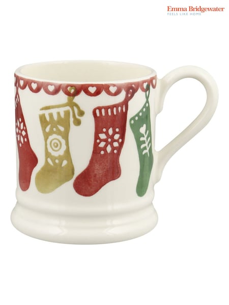 Emma Bridgewater Cream Christmas Stockings 1/2 Pint Mug (Y24527) | £25