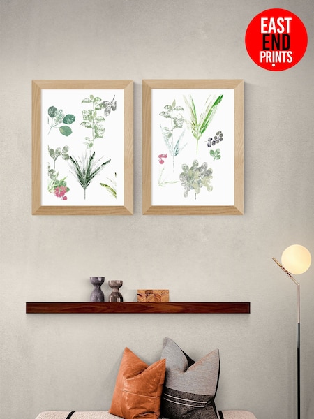 East End Prints Set of 2 Oak Forest Floor Finds Wall Art Prints by Cartissi (Y24698) | £90 - £245