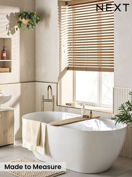 Amber Made To Measure 50mm Sunwood Fauxwood Venetian Blinds