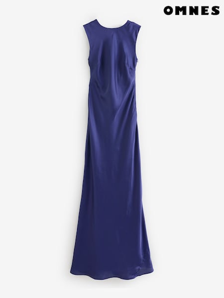 Omnes Blue Lara Maxi Sleeveless High-Neck Low-Back Dress (Y24743) | £89