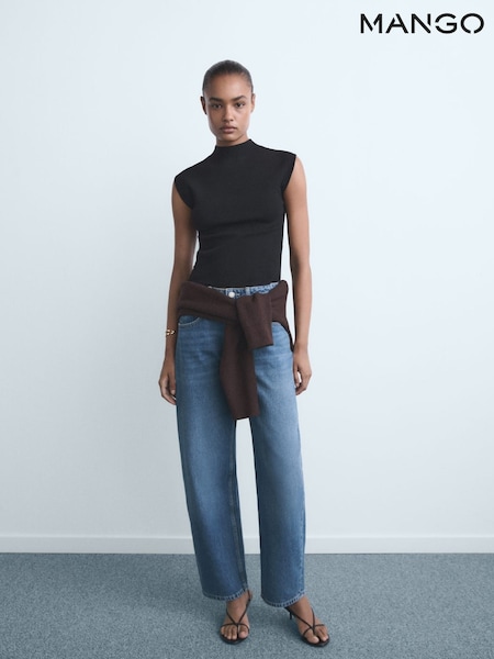 Mango Blue High-Rise Balloon Jeans (Y24764) | £40